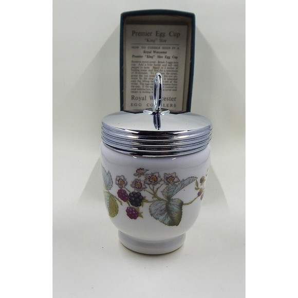 Royal Worcester Porcelain Large Egg Coddler Lavinia BlackBerries Original Box - Picture 1 of 11